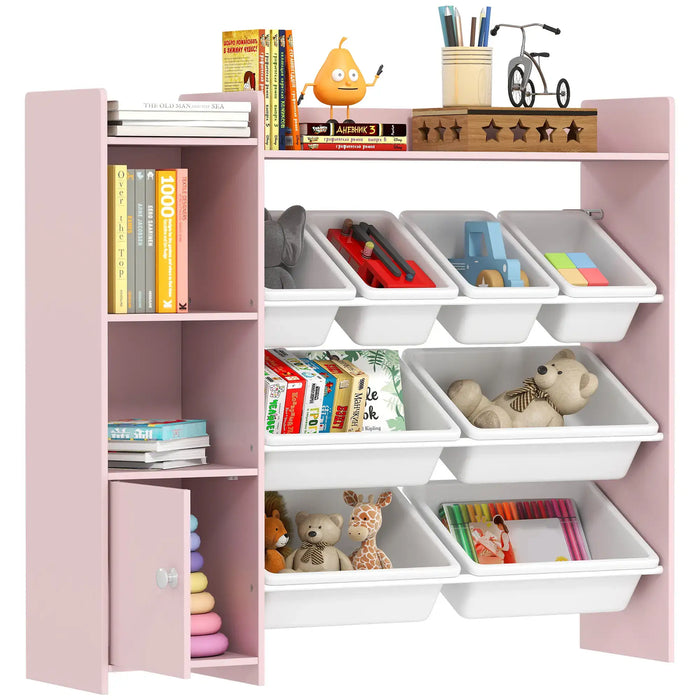 Kids Toy Storage Unit – Pink | 8-Box Organiser with Shelves and Top Storage AIYAPLAY - Little and Giant Explorers AIYAPLAY