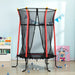 Kids Trampoline with Safety Net and Padded Poles | Red - Little and Giant Explorers HOMCOM