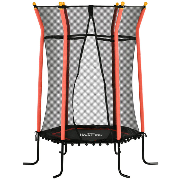 Kids Trampoline with Safety Net and Padded Poles | Red - Little and Giant Explorers HOMCOM