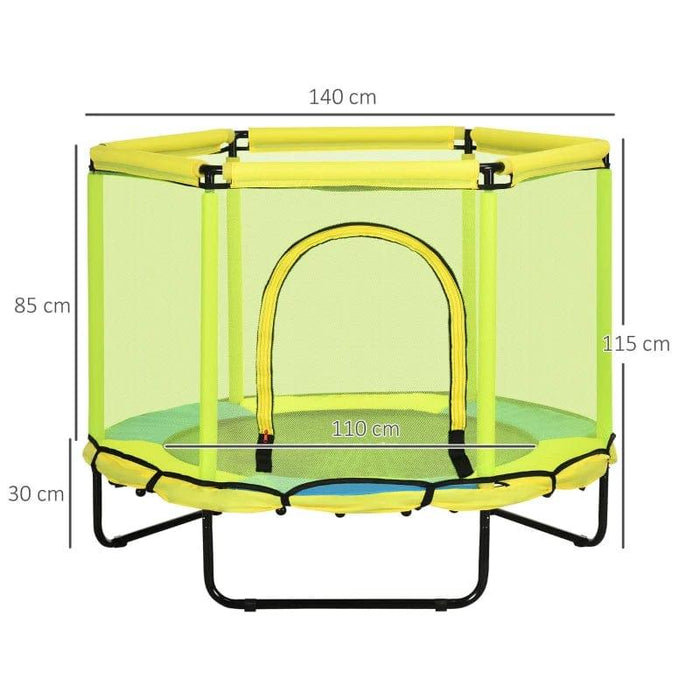 140cm Kids Trampoline Bungee Gym with Safety Net Ø140cm - Little and Giant Explorers ZONEKIZ