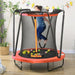 4.6FT Kids Trampoline with Enclosure, Basketball, Sea Balls and Hoop Ø140cm - Little and Giant Explorers ZONEKIZ