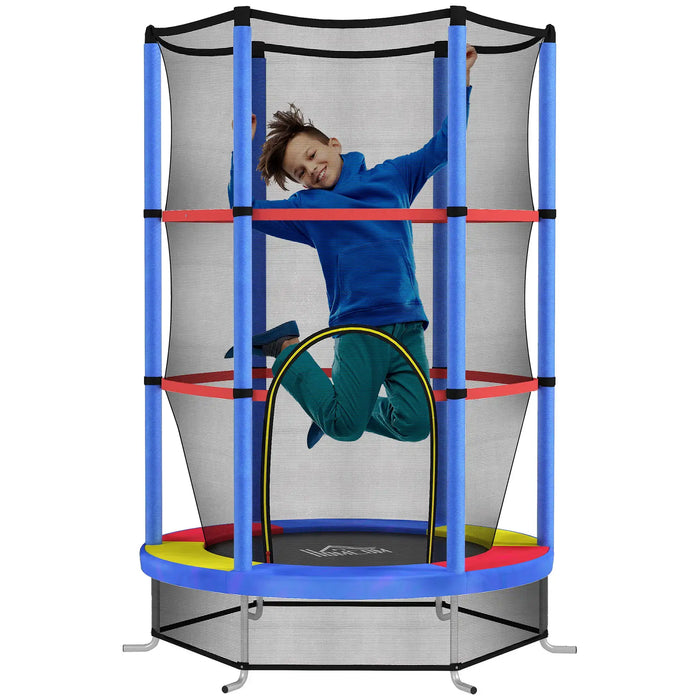 Kids Trampoline with Safety Net | Multi-Colour Spring-Free Design - Little and Giant Explorers HOMCOM