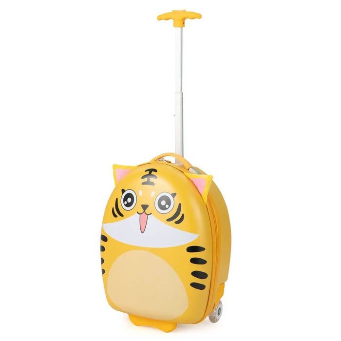 Kids Suitcase with 2 Flashing Wheels and Telescoping Handle - Little and Giant Explorers Costway