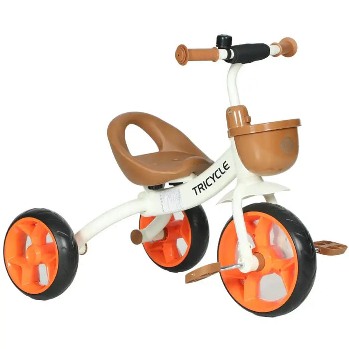 Kids Tricycle – Orange and White Toddler Trike | Anti-Tipping Design and Basket AIYAPLAY - Little and Giant Explorers AIYAPLAY