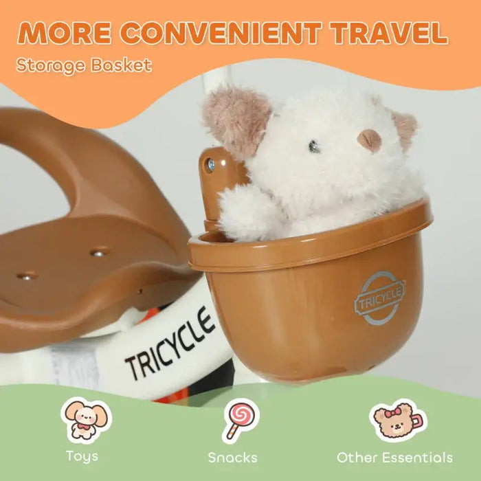 Kids Tricycle – Orange and White Toddler Trike | Anti-Tipping Design and Basket AIYAPLAY - Little and Giant Explorers AIYAPLAY