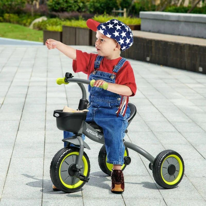 Tricycle with Adjustable Seat, Basket and Bell - Little and Giant Explorers AIYAPLAY