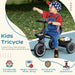 Kids Trike with Adjustable Seat, Pedals and Baskets in Black - Little and Giant Explorers AIYAPLAY