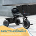 Kids Trike with Adjustable Seat, Pedals and Baskets in Black - Little and Giant Explorers AIYAPLAY