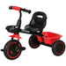 Kids Trike with Adjustable Seat, Pedals and Baskets in Red - Little and Giant Explorers AIYAPLAY