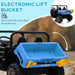 Two-Seater Kids Electric Ride-On UTV with Electric Bucket, Music Player, Horn, Viewing Screen, Remote and LED Lights in Blue 12V - Little and Giant Explorers HOMCOM