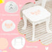 Kids Vanity Set – White and Pink | 2-in-1 Makeup Table - Heart Mirror and Accessories COSTWAY - Little and Giant Explorers Costway