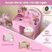 Kids Vanity Table and Chair Set with LED Lights in Pink - Little and Giant Explorers Costway