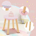 Kids Vanity Table with Stool and Storage in Pink - Little and Giant Explorers Costway