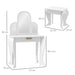 Kids Vanity Table and Stool Set – White | Drawer and Three Mirrors HOMCOM - Little and Giant Explorers HOMCOM