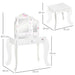 Vanity Table and Stool with Rotatable Mirror Drawer - Little and Giant Explorers HOMCOM