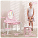 Kids Ballet Theme Vanity Table with Stool and Mirror - Little and Giant Explorers AIYAPLAY