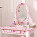 Kids Ballet Theme Vanity Table with Stool and Mirror - Little and Giant Explorers AIYAPLAY