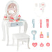 Kids Vanity Table Set – White | Removable Mirror, Stool and Accessories COSTWAY - Little and Giant Explorers Costway