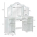 Kids Vanity Table – White | Tri-Folding Mirror and Storage Compartments COSTWAY - Little and Giant Explorers Costway