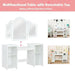 Kids Vanity Table – White | Tri-Folding Mirror and Storage Compartments COSTWAY - Little and Giant Explorers Costway