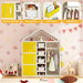 Kids Wardrobe Closet – Yellow and White | Multiple Storage Cubes and Baskets COSTWAY - Little and Giant Explorers Costway