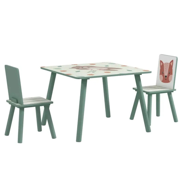 Kids Wildlife Table and Chairs in Green - Little and Giant Explorers ZONEKIZ