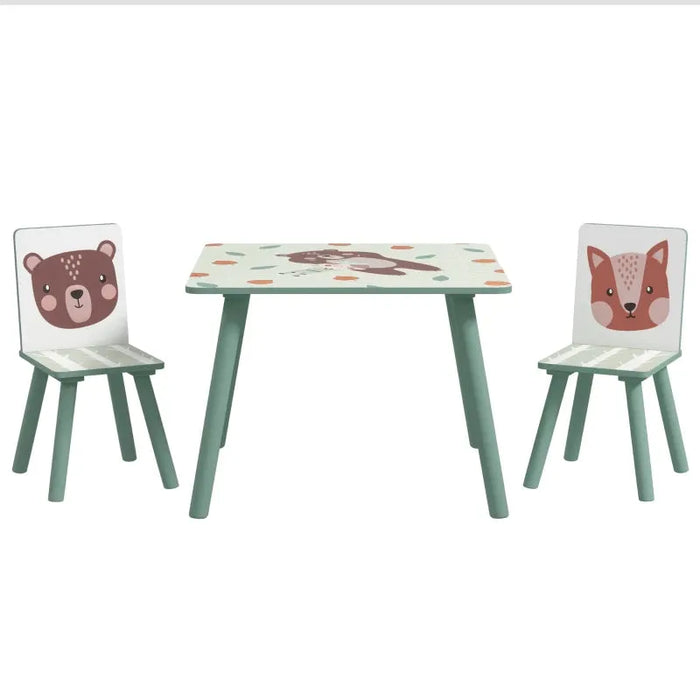 Kids Wildlife Table and Chairs in Green - Little and Giant Explorers ZONEKIZ