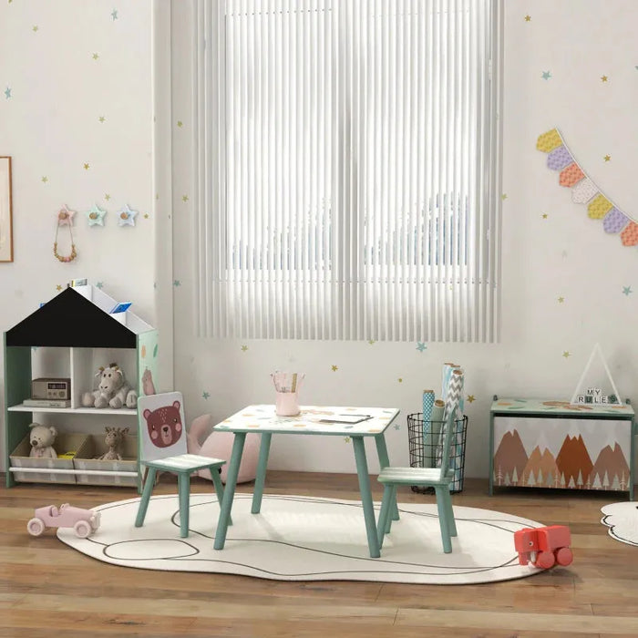 Kids Wildlife Table and Chairs in Green - Little and Giant Explorers ZONEKIZ