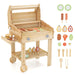 Kids' Wooden BBQ Grill Playset with Play Food - Little and Giant Explorers Costway