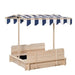 Kids Wooden Cabana Sandbox with Benches and Canopy - Little and Giant Explorers Outsunny