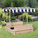 Kids Wooden Cabana Sandbox with Benches and Canopy - Little and Giant Explorers Outsunny