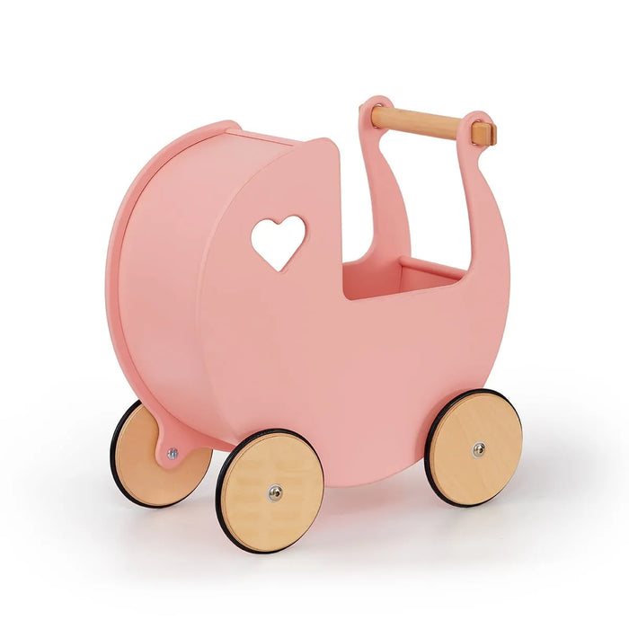 Kids Wooden Dolls Pram in Coral - Little and Giant Explorers Moover