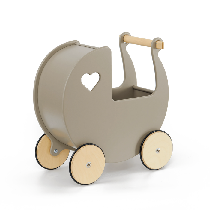 Wooden Dolls Pram in Grey - Little and Giant Explorers Moover