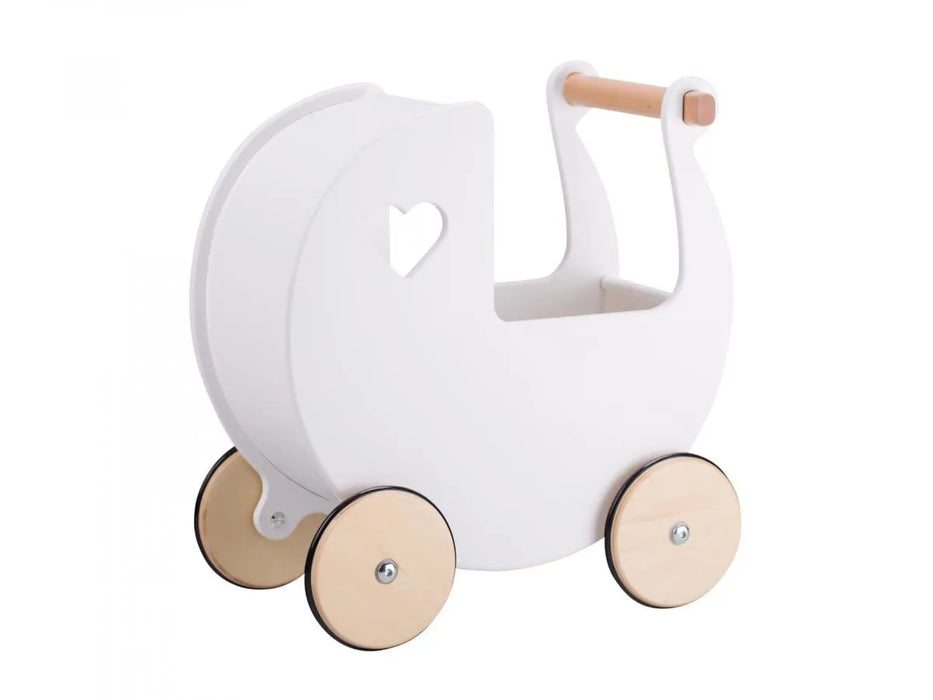 Kids Wooden Dolls Pram in White - Little and Giant Explorers Moover