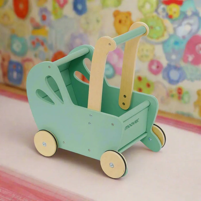 Wooden Essentials Flat Packed Pram in Green - Little and Giant Explorers Moover