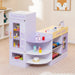 Kids Wooden Grocery Store Playset - Purple | Checkout Counter and 13 Play Foods COSTWAY - Little and Giant Explorers Costway