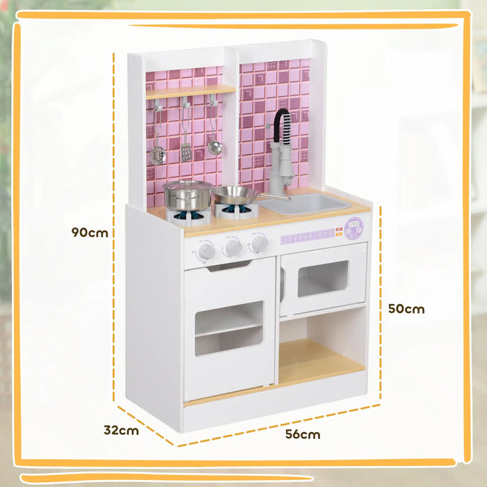 Kids Play Kitchen with Realistic Oven, Sink and Accessories - Little and Giant Explorers AIYAPLAY