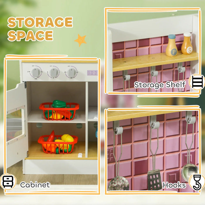 Kids Play Kitchen with Realistic Oven, Sink and Accessories - Little and Giant Explorers AIYAPLAY