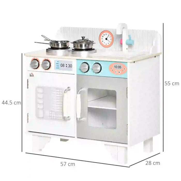 Kids Kitchen Playset | Complete Mini Cooking Experience with Storage - Little and Giant Explorers HOMCOM