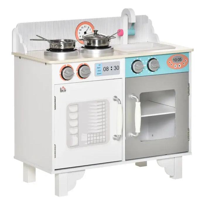 Kids Kitchen Playset | Complete Mini Cooking Experience with Storage - Little and Giant Explorers HOMCOM