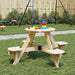 Kids Wooden Picnic Table - Natural | Round Fir Wood Design with Umbrella Hole VIDAXL - Little and Giant Explorers vidaXL