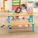 Kids Wooden Picnic Table with Benches - Little and Giant Explorers Costway