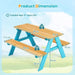 Kids Wooden Picnic Table with Benches - Little and Giant Explorers Costway