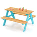 Kids Wooden Picnic Table with Benches - Little and Giant Explorers Costway