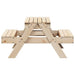 Picnic Table with Sandpit for Kids in Solid Wood Pine - Little and Giant Explorers vidaXL