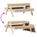 Picnic Table with Sandpit for Kids in Solid Wood Pine - Little and Giant Explorers vidaXL