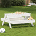Picnic Table with Sandpit for Kids White Solid Wood Pine - Little and Giant Explorers vidaXL