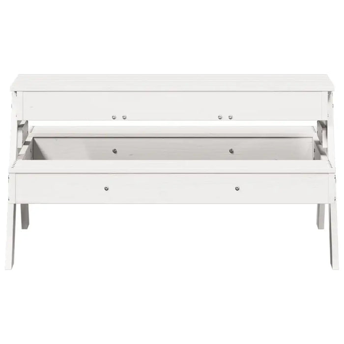 Picnic Table with Sandpit for Kids White Solid Wood Pine - Little and Giant Explorers vidaXL