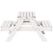 Picnic Table with Sandpit for Kids White Solid Wood Pine - Little and Giant Explorers vidaXL