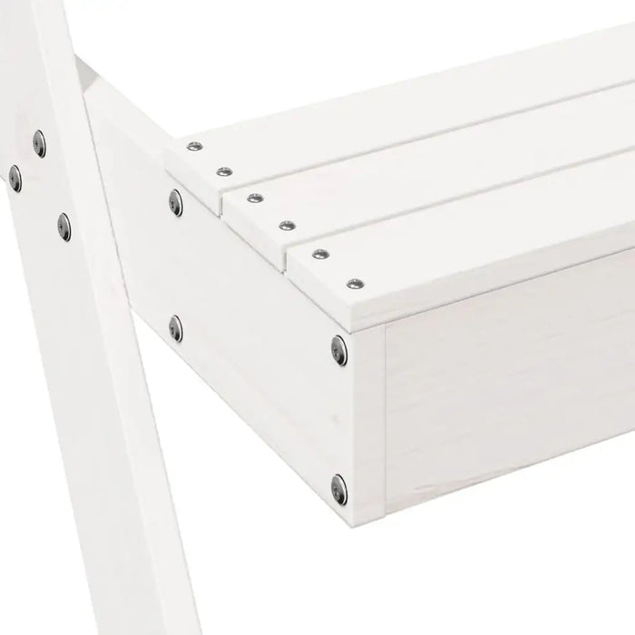 Picnic Table with Sandpit for Kids White Solid Wood Pine - Little and Giant Explorers vidaXL